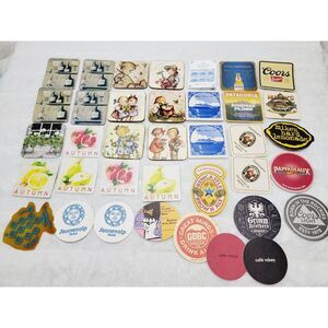 Lot Of 37 Vintage Drink Coasters Hummel Holland America Line Coors Patagonia Etc